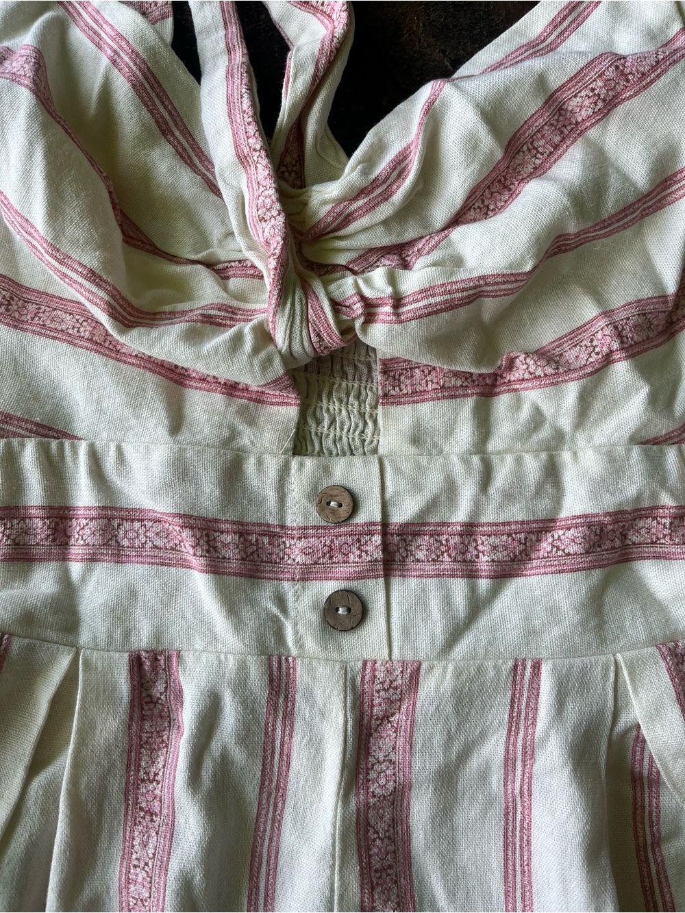 Women's Lily Rose Pink and Cream Romper | S - Picture 4 of 6